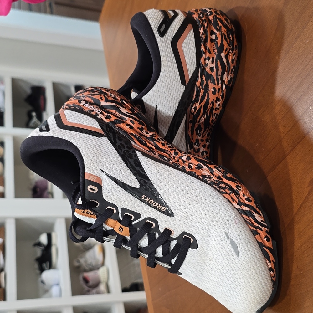 Brooks White and Orange Athletic Shoes